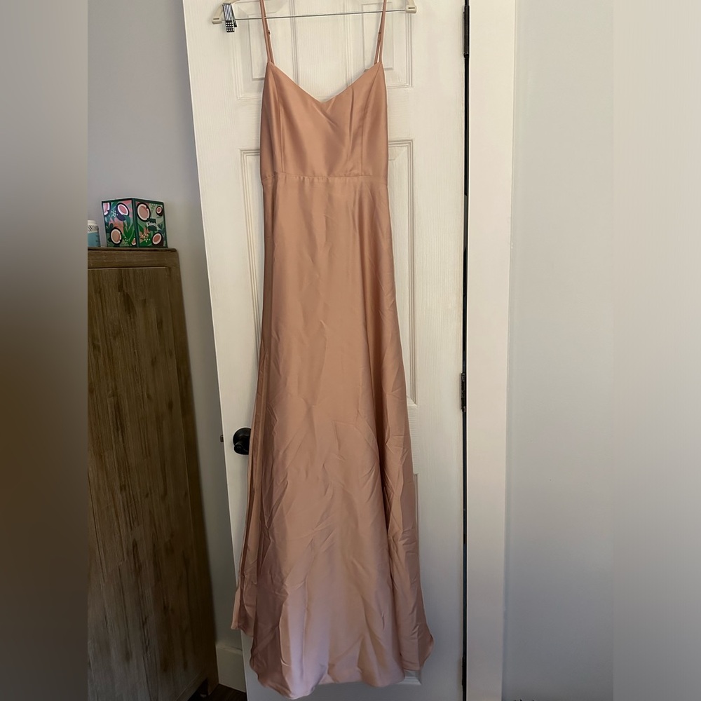 Show Me Your MuMu Rose Gold Satin Dress